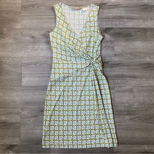 Tommy Bahama Blue Green Tropical Sleeveless Silk Chain Sheath Dress XS